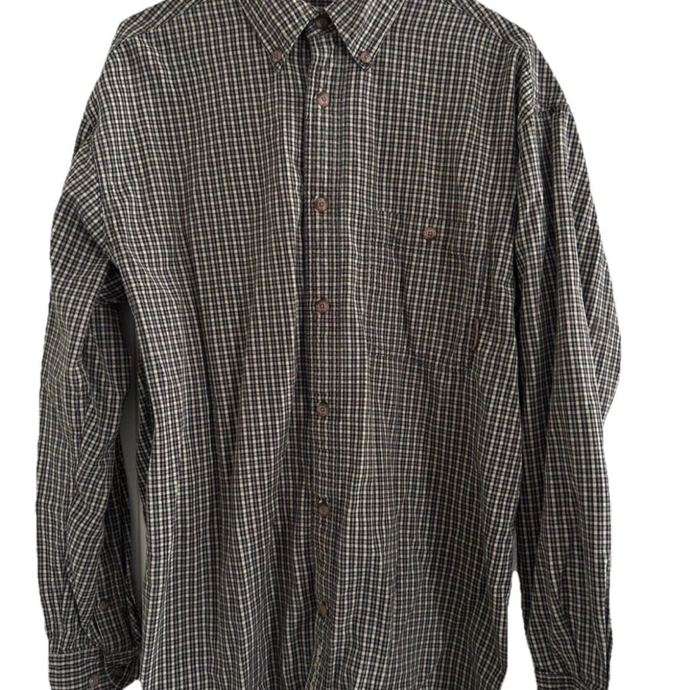 Timberland Men's Black and White Plaid Shirt